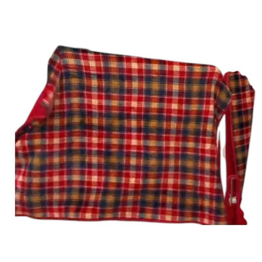 Home Reflections 60x 80" Plush Throw with Sherpa Bag Red Plaid